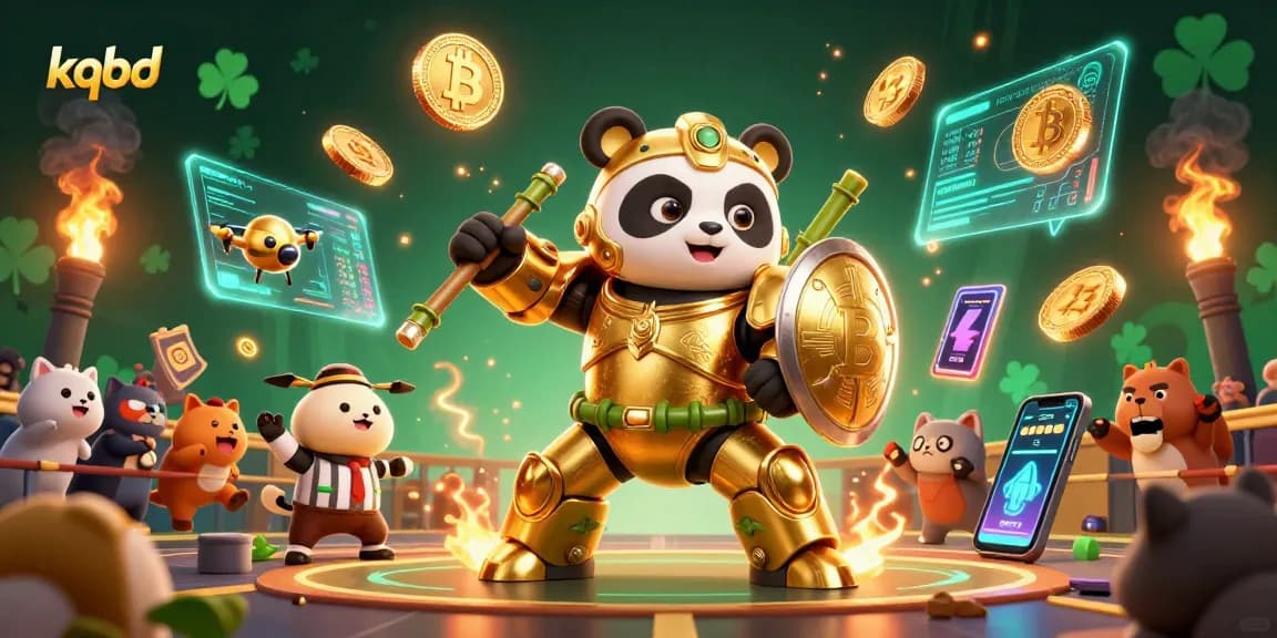 Engage with exciting kqbd live scores in a vivid, animated arena featuring a mech-suit panda.