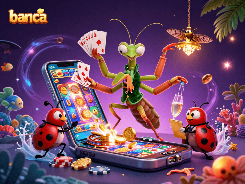 Banca's vibrant fishing shooting scene with dynamic characters engaging in thrilling gameplay amidst underwater elements.