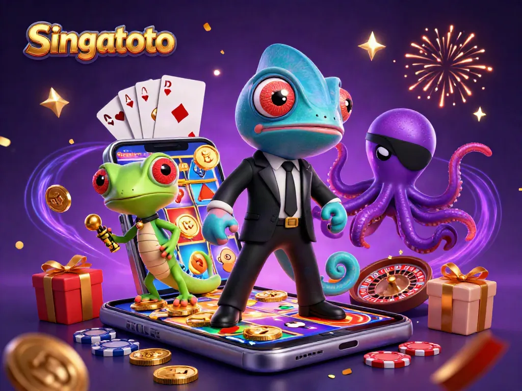 Win big on singatoto with vibrant 3D casino characters celebrating explosive gameplay.
