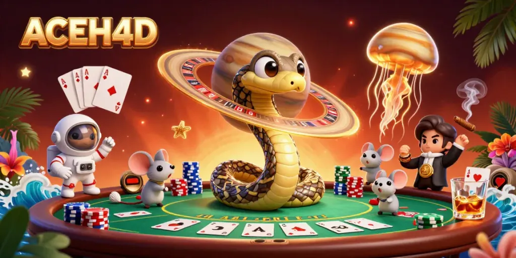 Experience the excitement of ACEH4D with astronaut mice betting on a cosmic roulette wheel.
