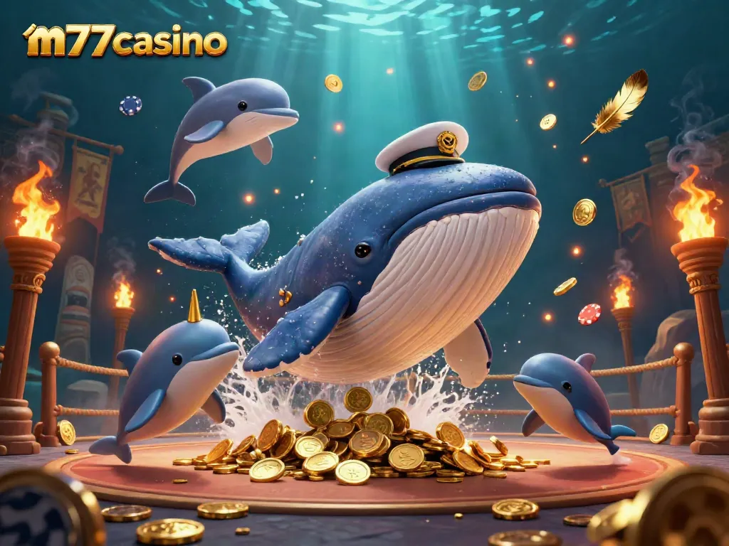 m77casino menang di kasino dengan ikan paus kartun raksasa dan permainan dadu yang meriah