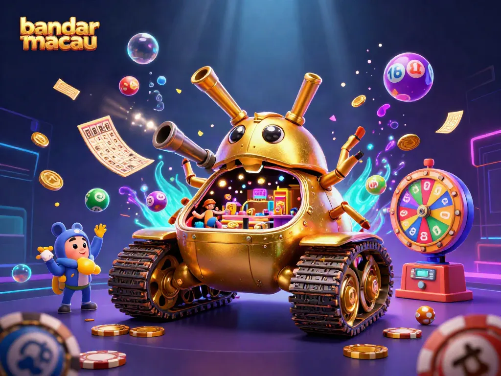 Menggandakan keuntungan di bandar toto macau dengan pengalaman kasino mini dalam ilustrasi 3D.