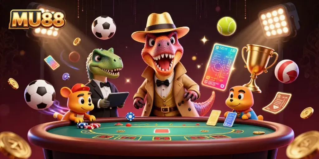 MU88 velociraptor card counter sneaks at blackjack table with stegosaurus pit boss observing