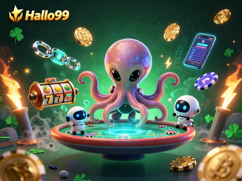 Engage with Halo99 as you play in a vibrant cartoon casino universe filled with slot reels and cosmic stakes.