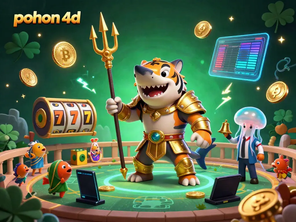 Engage with pohon 4d in this vibrant underwater casino scene featuring dynamic slot game elements.