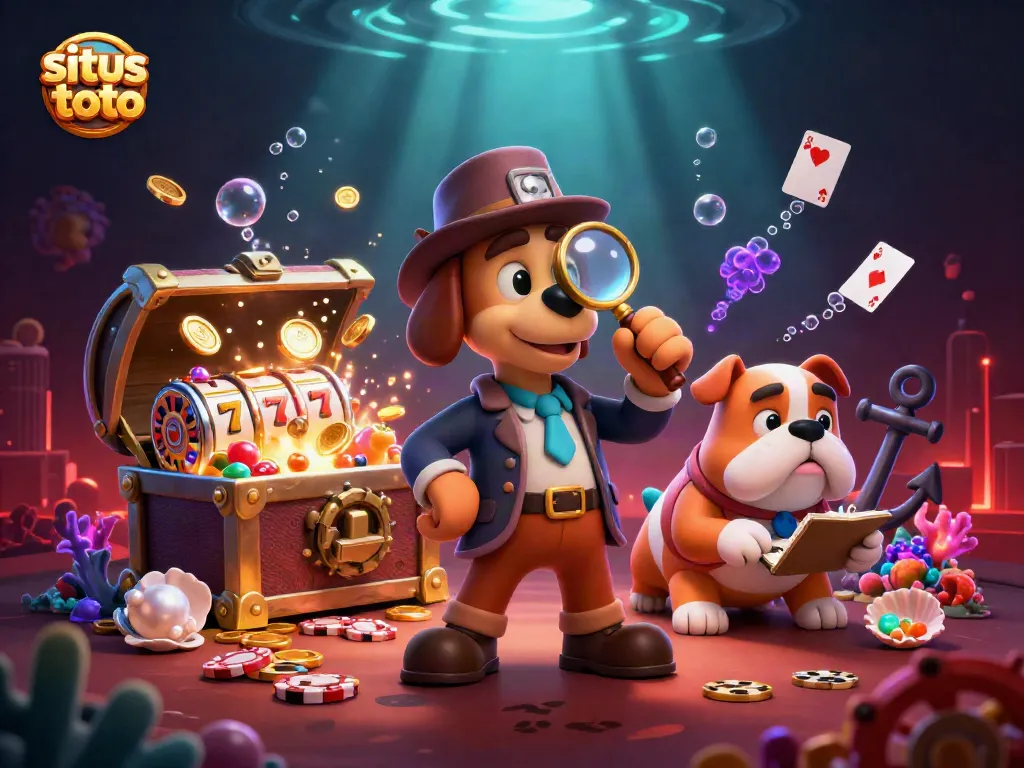 Gali kemenangan dengan situs toto dalam ilustrasi kasino 3D yang kaya detail.
